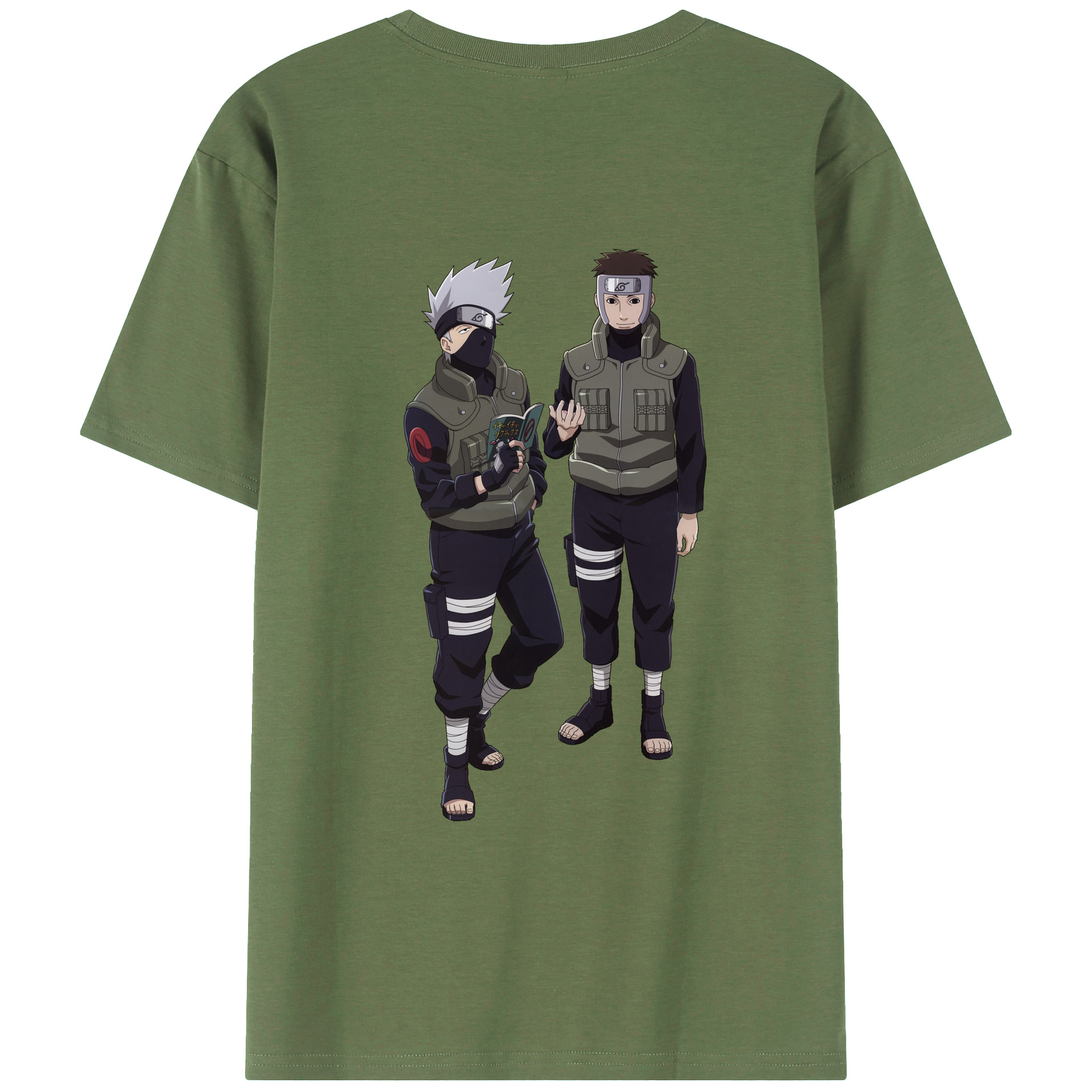 （画像用） NARUTO -ナルト- はたけ カカシ Hatake Kakashi 綿100％ メンズ半袖Tシャツ（バックプリント） 通気性